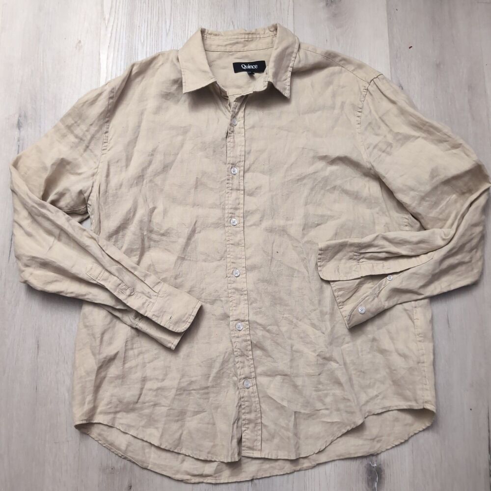 Quince Linen Shirt Mens XL Long Sleeve Button Up Quince Shirt
